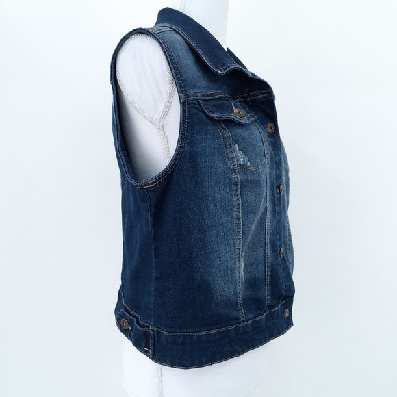 Mudd Collared Button Front Vest Junior Sz XL - Picture 6 of 12